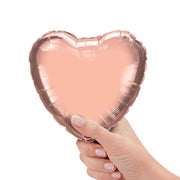 Qualatex 9 inch HEART - ROSE GOLD (AIR-FILL ONLY) Foil Balloon 57043-Q-U