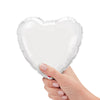 Qualatex 9 inch HEART - WHITE (AIR-FILL ONLY) Foil Balloon 24111-Q-U