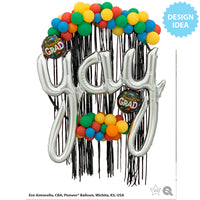 Qualatex 9 inch MINI CONGRATS GRAD SHOOTING STARS (AIR-FILL ONLY) Foil Balloon 73521-Q-U