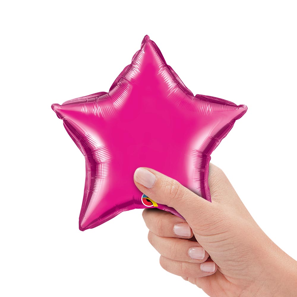 Qualatex 9 inch STAR - MAGENTA (AIR-FILL ONLY) Foil Balloon 99344-Q-U