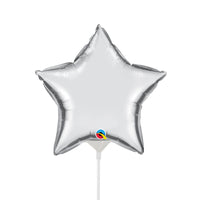 Qualatex 9 inch STAR - SILVER (AIR-FILL ONLY) Foil Balloon 22466-Q-U