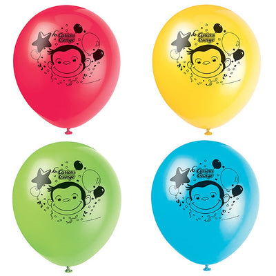 Unique 12 inch CURIOUS GEORGE (8 PK) Latex Balloons 59275-UN