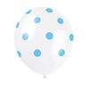 Unique 12 inch WHITE WITH BLUE POLKA DOTS BALLOON (6 PK) Latex Balloons 57586-UN