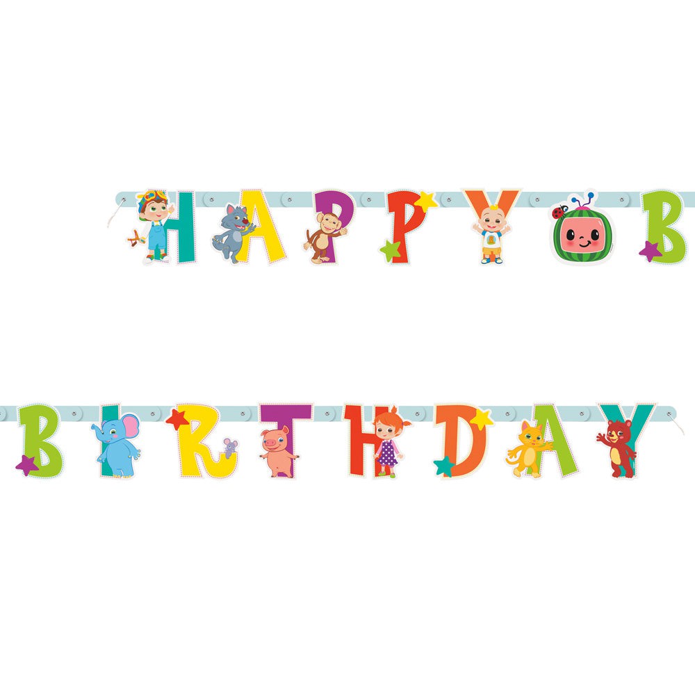 Unique 6.5ft COCOMELON JOINTED HAPPY BIRTHDAY BANNER Party Decor 21090-UN