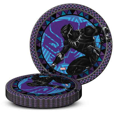 Unique 7 inch BLACK PANTHER ROUND DESSERT PLATES (8 PK) Party Decoration 29694-UN