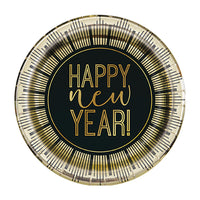 Unique 7 inch ROARING NEW YEARS FOIL PLATES (8 PK) Plates 78134-UN