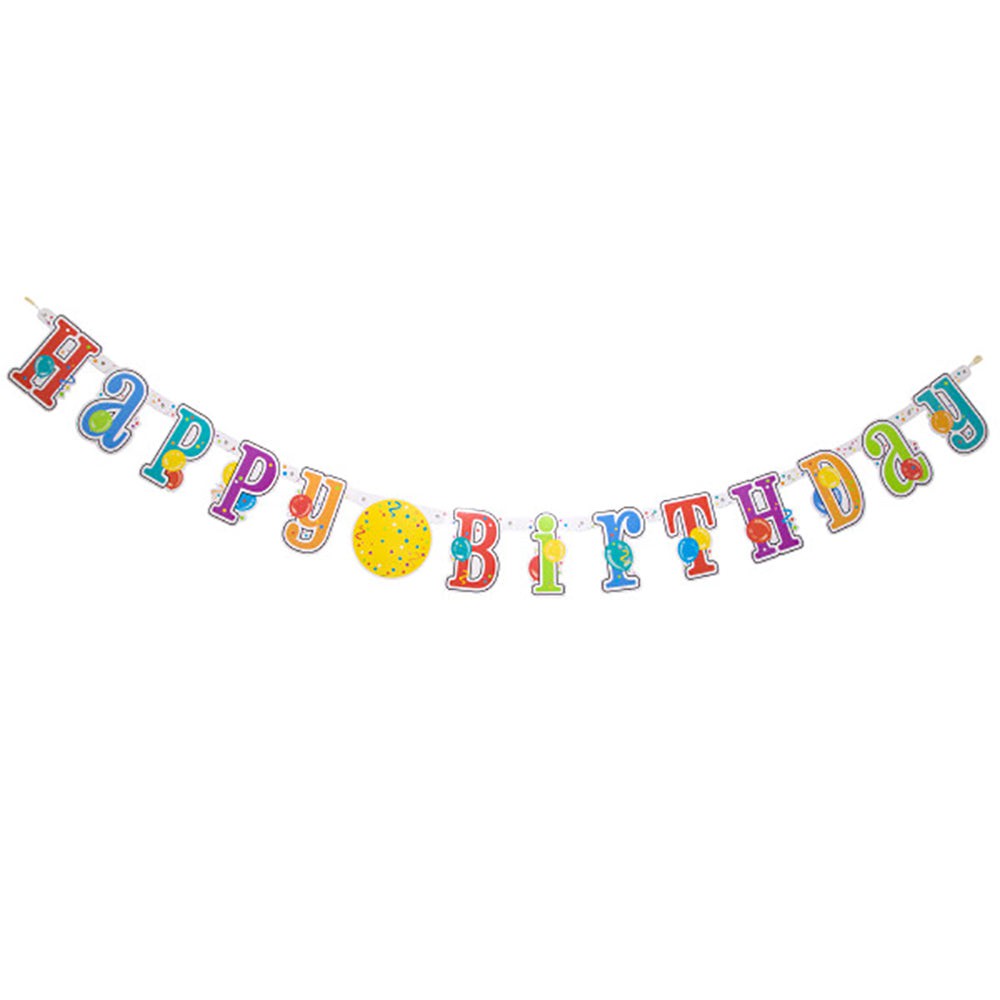 Unique 7ft HAPPY BIRTHDAY JOINTED BANNER WITH STICKERS Party Decor 61680-UN