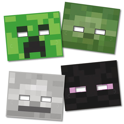 Unique MINECRAFT PAPER MASKS (8 PK) Novelties 79359-UN