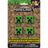 Unique MINECRAFT PENCIL TOPS (4 PK) Novelties 79423-UN